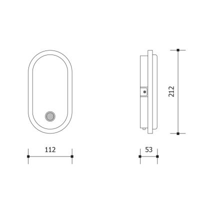 LED vanjska zidna svjetiljka OVAL s senzorom pokreta i sumraka LED/10W/230V IP65 bijela