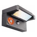 LED vanjsko zidno svjetlo sa senzorom pokreta i sumraka LED/25W/230V 3000/4000/6500K IP54 crna