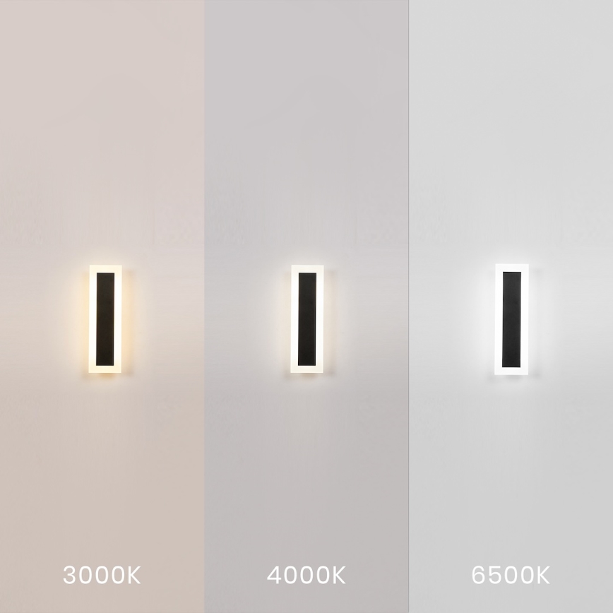 LED vanjsko zidno svjetlo WOW LED/10W/230V 3000/4000/6500K 30 cm IP54 crno
