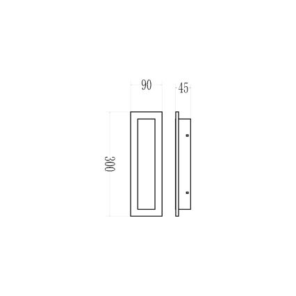 LED vanjsko zidno svjetlo WOW LED/10W/230V 3000/4000/6500K 30 cm IP54 crno