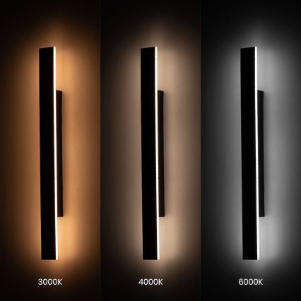 LED vanjsko zidno svjetlo WOW LED/11W/230V 3000/4000/6000K 60 cm IP54 crno