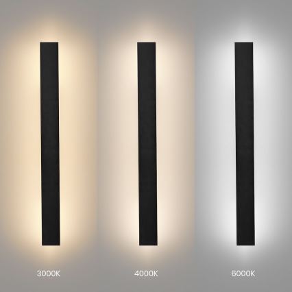 LED vanjsko zidno svjetlo WOW LED/11W/230V 3000/4000/6000K 60 cm IP54 crno