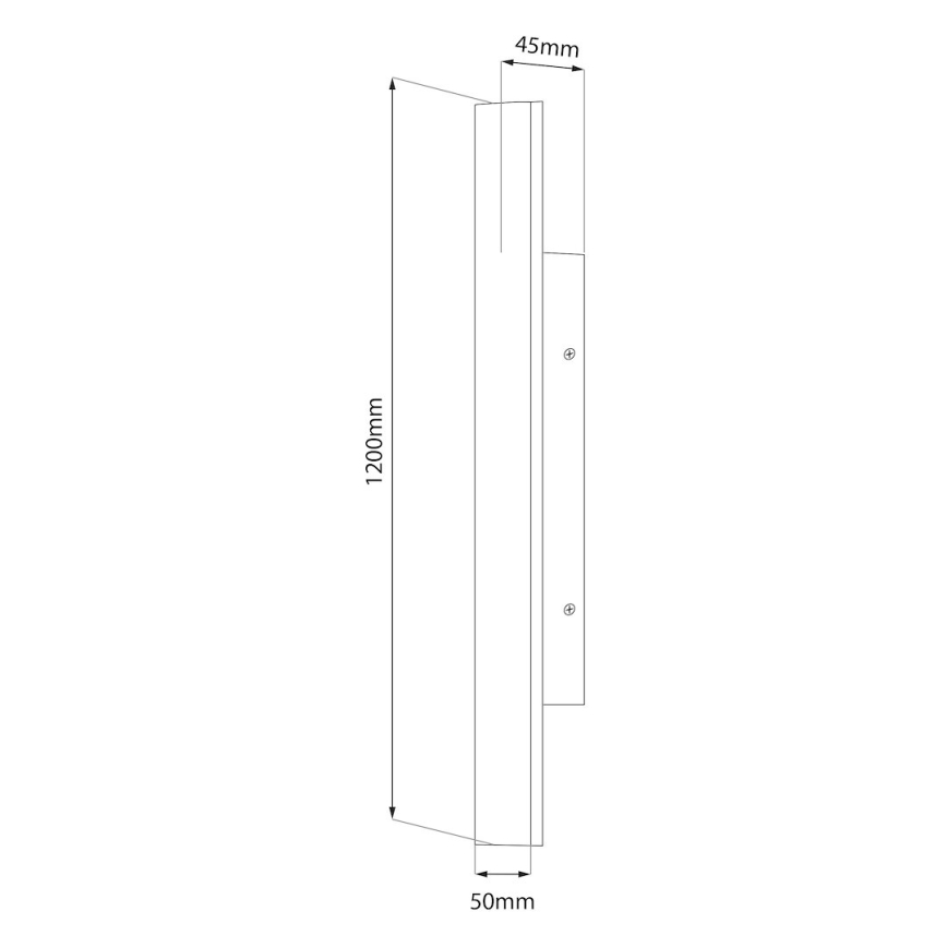LED vanjska zidna svjetiljka WOW LED/20W/230V 3000/4000/6000K 120 cm IP54 crna