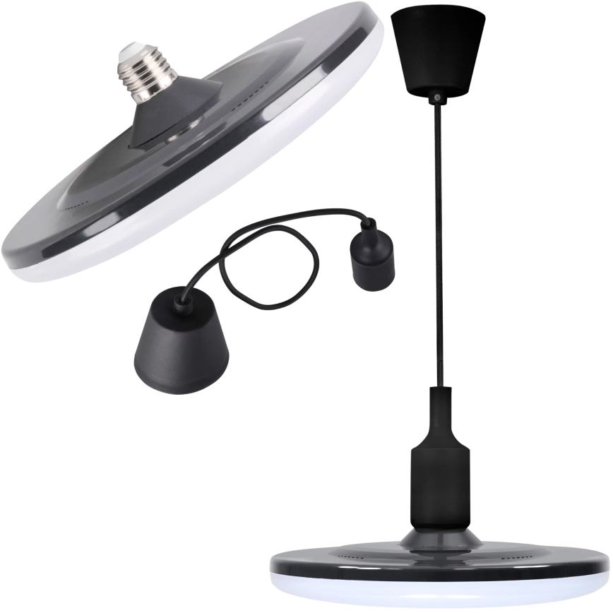 LED Viseća svjetiljka KIKI 1xE27/15W/230V crno