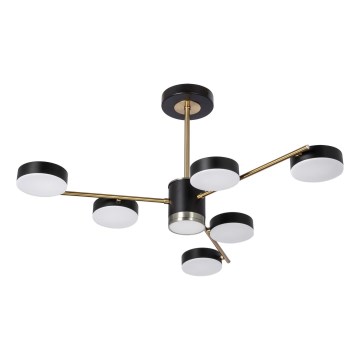 LED Viseći luster 6xLED/7W/230V + LED/6W 3000 - 6000K pr. 69 cm zlatna/crna