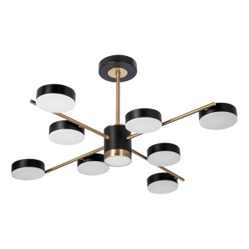 LED Viseći luster 8xLED/7W/230V + LED/6W 3000-6000K pr. 77 cm zlatna/crna