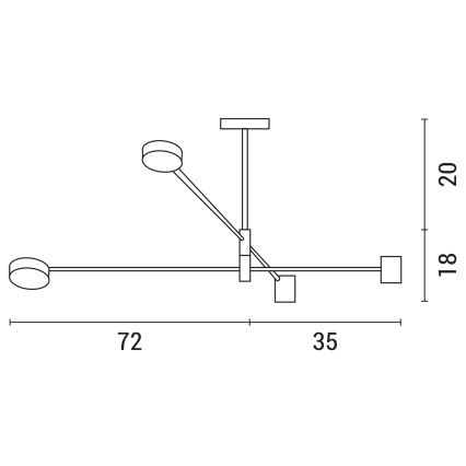 LED Viseći luster LED/24W/230V 3000K crna