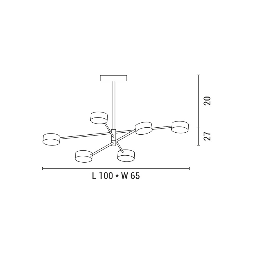 LED Viseći luster LED/30W/230V 3000K zlatna