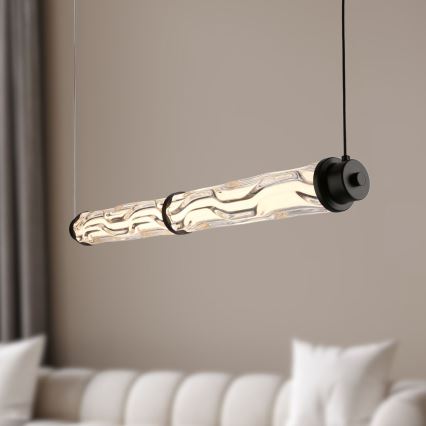LED viseći luster na sajli CORTE LED/18W/230V crni