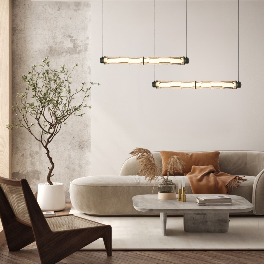 LED viseći luster na sajli CORTE LED/18W/230V crni