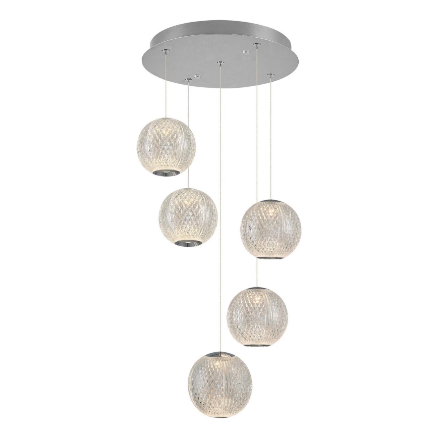 LED viseći luster na sajli CREMONA 5xLED/5W/230V 3000K matni krom