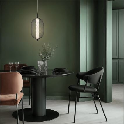 LED viseći luster na sajli PUMA LED/10W/230V pr. 15 cm crna