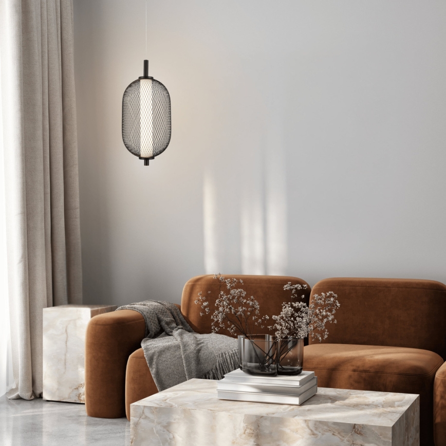 LED viseći luster na sajli PUMA LED/10W/230V pr. 15 cm crna