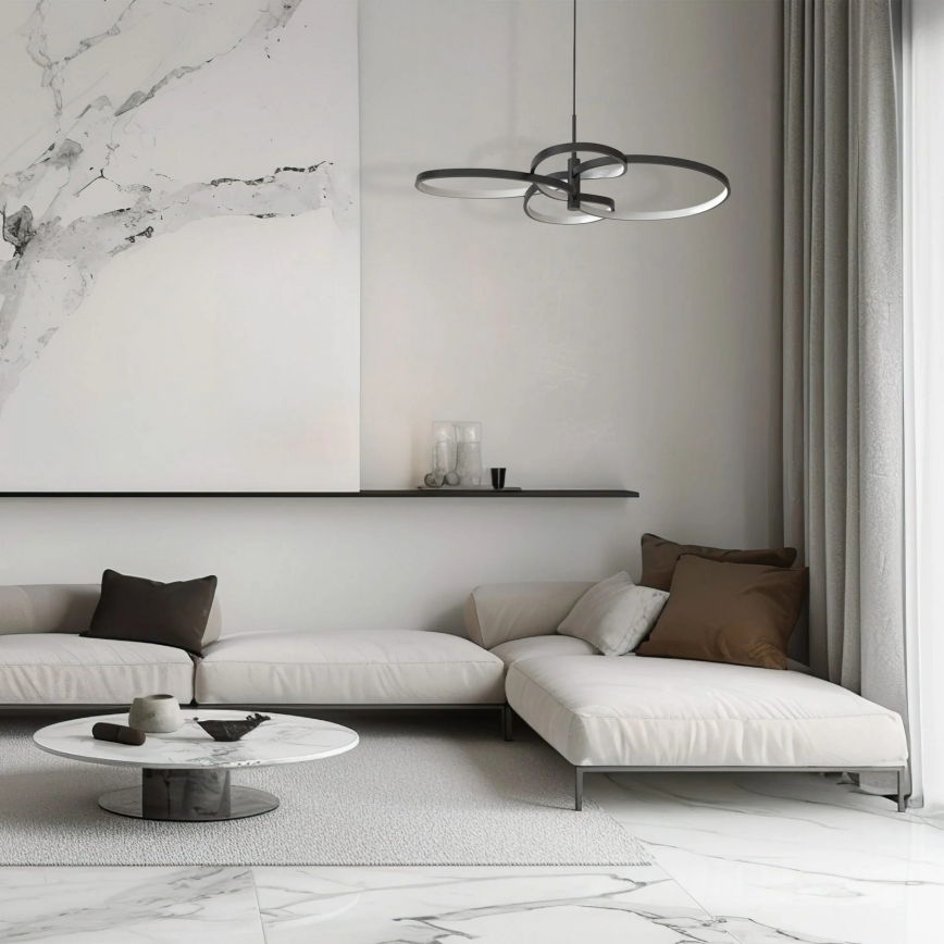 LED viseći luster na sajli RIBBON LED/37W/230V 4000K crna