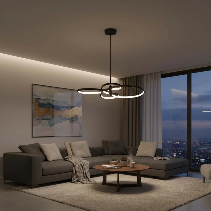 LED viseći luster na sajli RIBBON LED/37W/230V 4000K crna