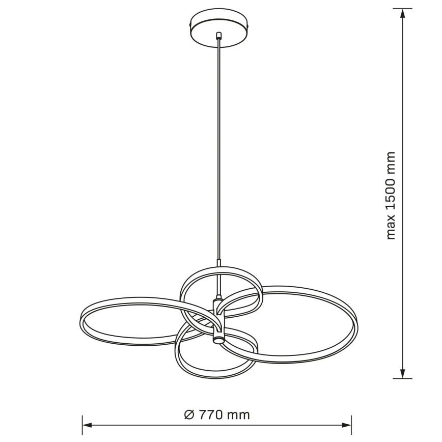 LED viseći luster na sajli RIBBON LED/37W/230V 4000K crna