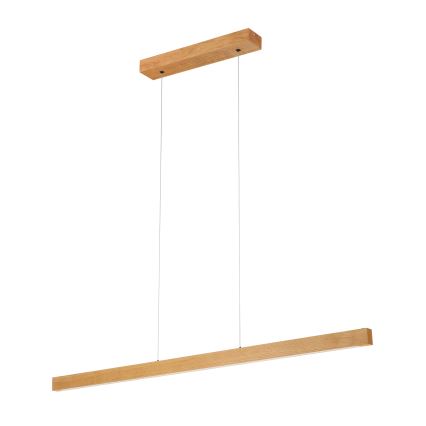 LED viseći luster VERDE na sajli, LED/18W/230V, 3000K, 106 cm, hrast