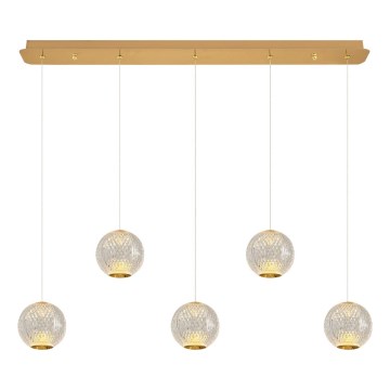 LED Visilica CREMONA 5xLED/5W/230V 3000K zlatna