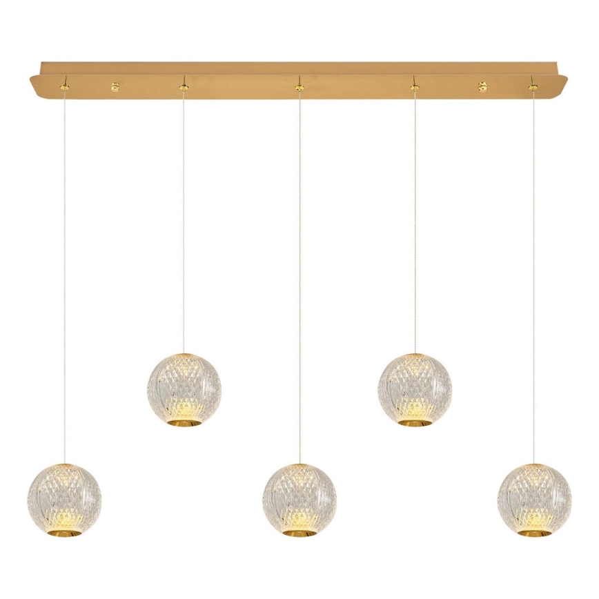 LED Visilica CREMONA 5xLED/5W/230V 3000K zlatna
