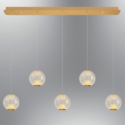 LED Visilica CREMONA 5xLED/5W/230V 3000K zlatna