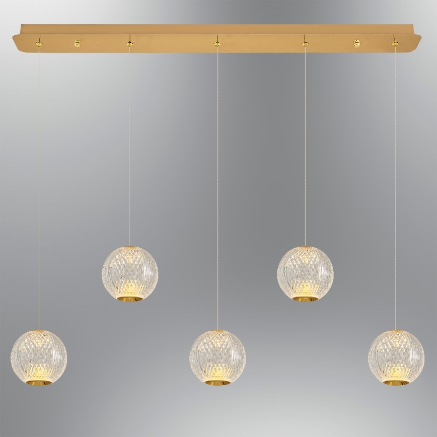 LED Visilica CREMONA 5xLED/5W/230V 3000K zlatna