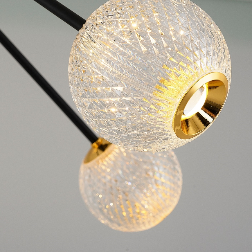 LED visilica GELA 12xLED/5W/230V 3000K crna/zlatna