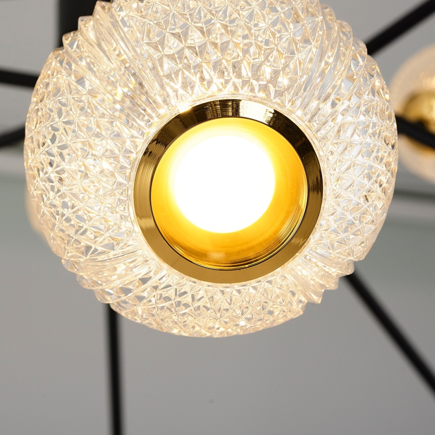 LED visilica GELA 12xLED/5W/230V 3000K crna/zlatna