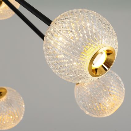 LED visilica GELA 12xLED/5W/230V 3000K crna/zlatna