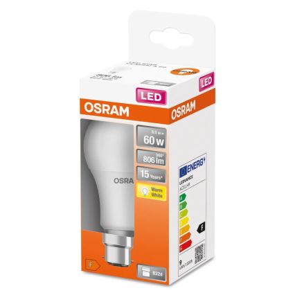LED Žarulja A60 B22d/8,5W/230V 2700K - Osram