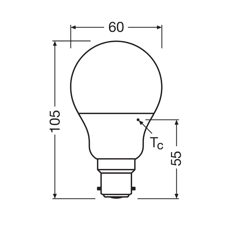 LED Žarulja A60 B22d/8,5W/230V 2700K - Osram