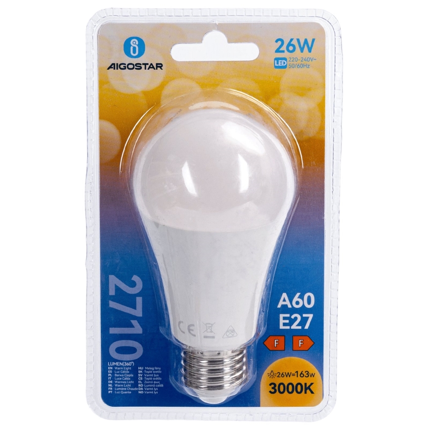 LED Žarulja A60 E27/26W/230V 3000K - Aigostar