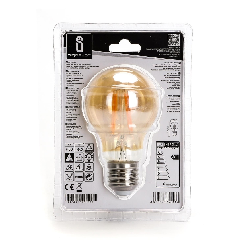 LED Žarulja A60 E27/6W/230V 2200K - Aigostar