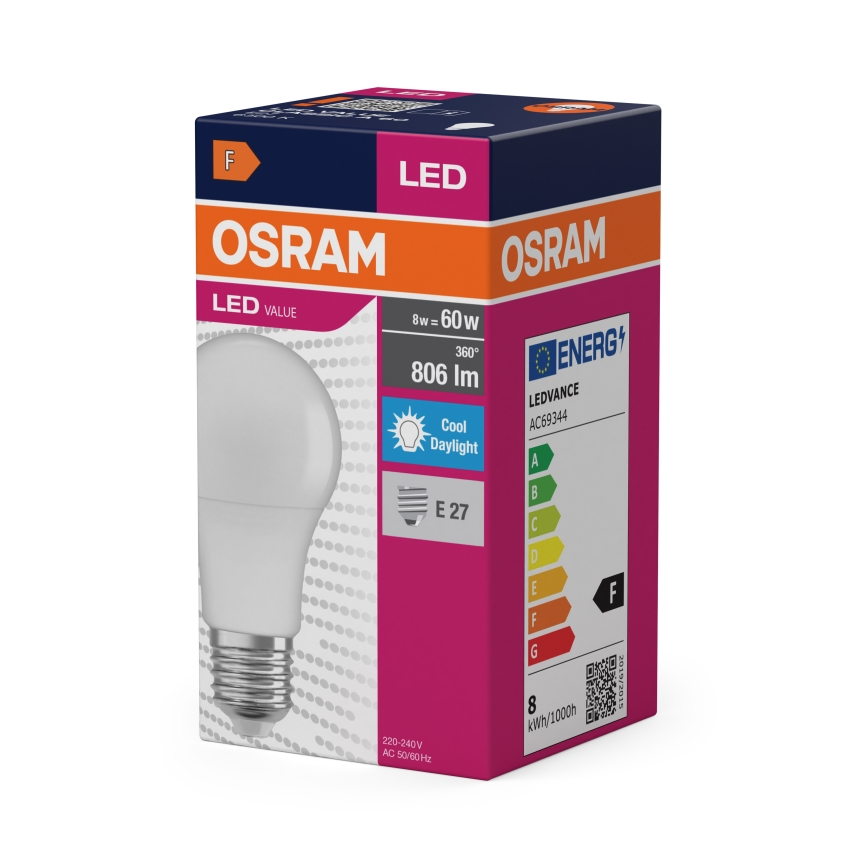 LED žarulja A60 E27/8W/230V 6500K - Osram