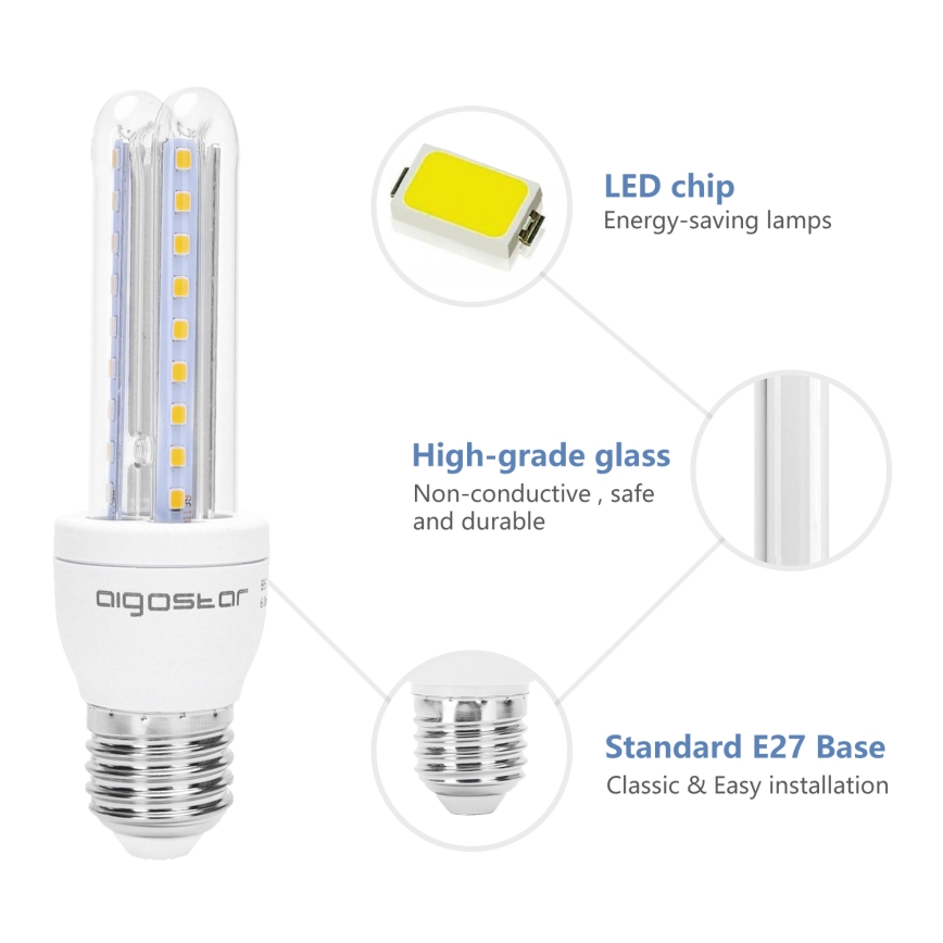 LED Žarulja B5 E27/8W/230V 3000K - Aigostar