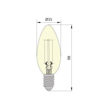 LED Žarulja CLASIC AMBER C35 E14/5W/230V 2200K -  Brilagi