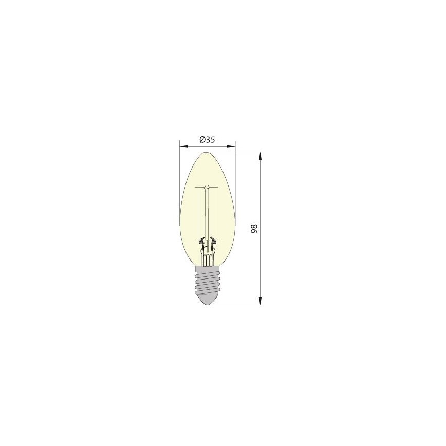 LED Žarulja CLASIC AMBER C35 E14/5W/230V 2200K -  Brilagi