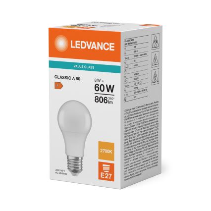 LED žarulja CLASSIC A60 E27/8W/230V 2700K - Ledvance