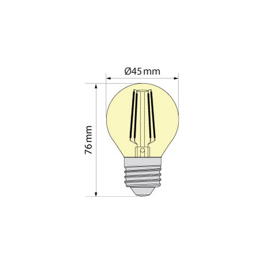 LED žarulja CLASSIC AMBER G45 E27/6,5W/230V 2200K - Brilagi