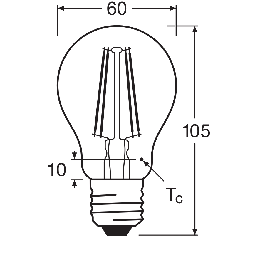 LED žarulja CLASSIC FILAMENT A60 E27/7,5W/230V 2700K - Ledvance