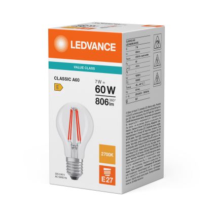 LED žarulja CLASSIC FILAMENT A60 E27/7W/230V 2700K - Ledvance