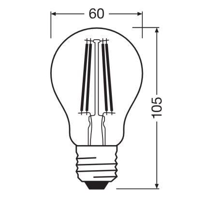 LED žarulja CLASSIC FILAMENT A60 E27/7W/230V 2700K - Ledvance