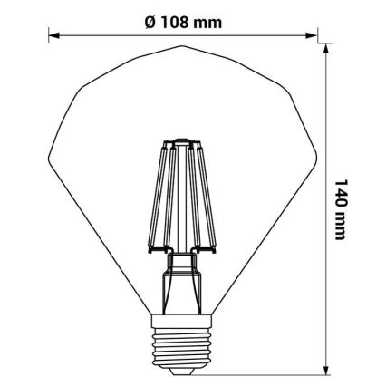 LED Žarulja CRYSTAL E27/4W/230V 2200K