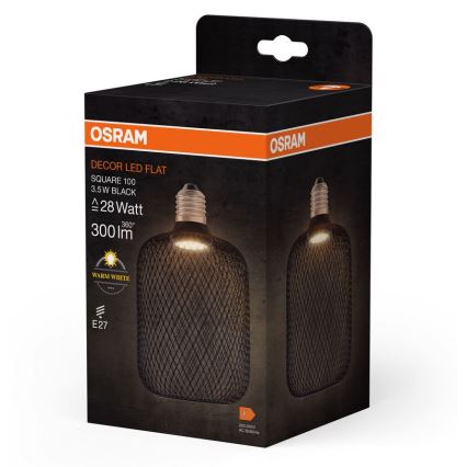 LED Žarulja DECOR FLAT E27/3,5W/230V 2700K crna - Osram