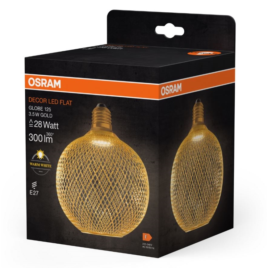 LED Žarulja DECOR FLAT G125 E27/3,5W/230V 2700K zlatna - Osram