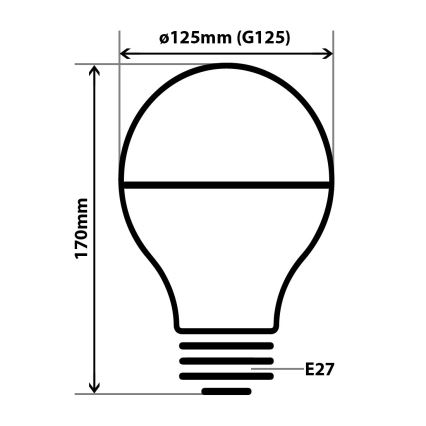 LED Žarulja DECOR MIRROR G125 E27/12W/230V srebrna