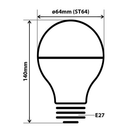 LED Žarulja DECOR MIRROR ST64 E27/8W/230V zlatna