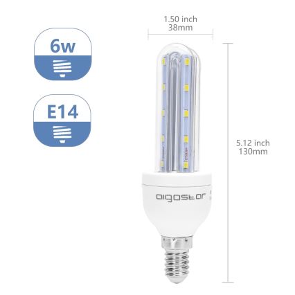 LED Žarulja E14/6W/230V 6500K - Aigostar