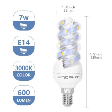 LED Žarulja E14/7W/230V 3000K - Aigostar