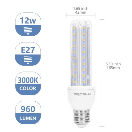 LED Žarulja E27/12W/230V 3000K - Aigostar