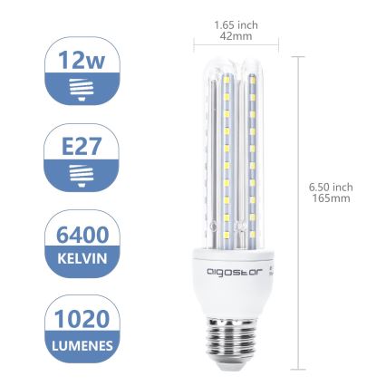 LED Žarulja E27/12W/230V 6500K - Aigostar